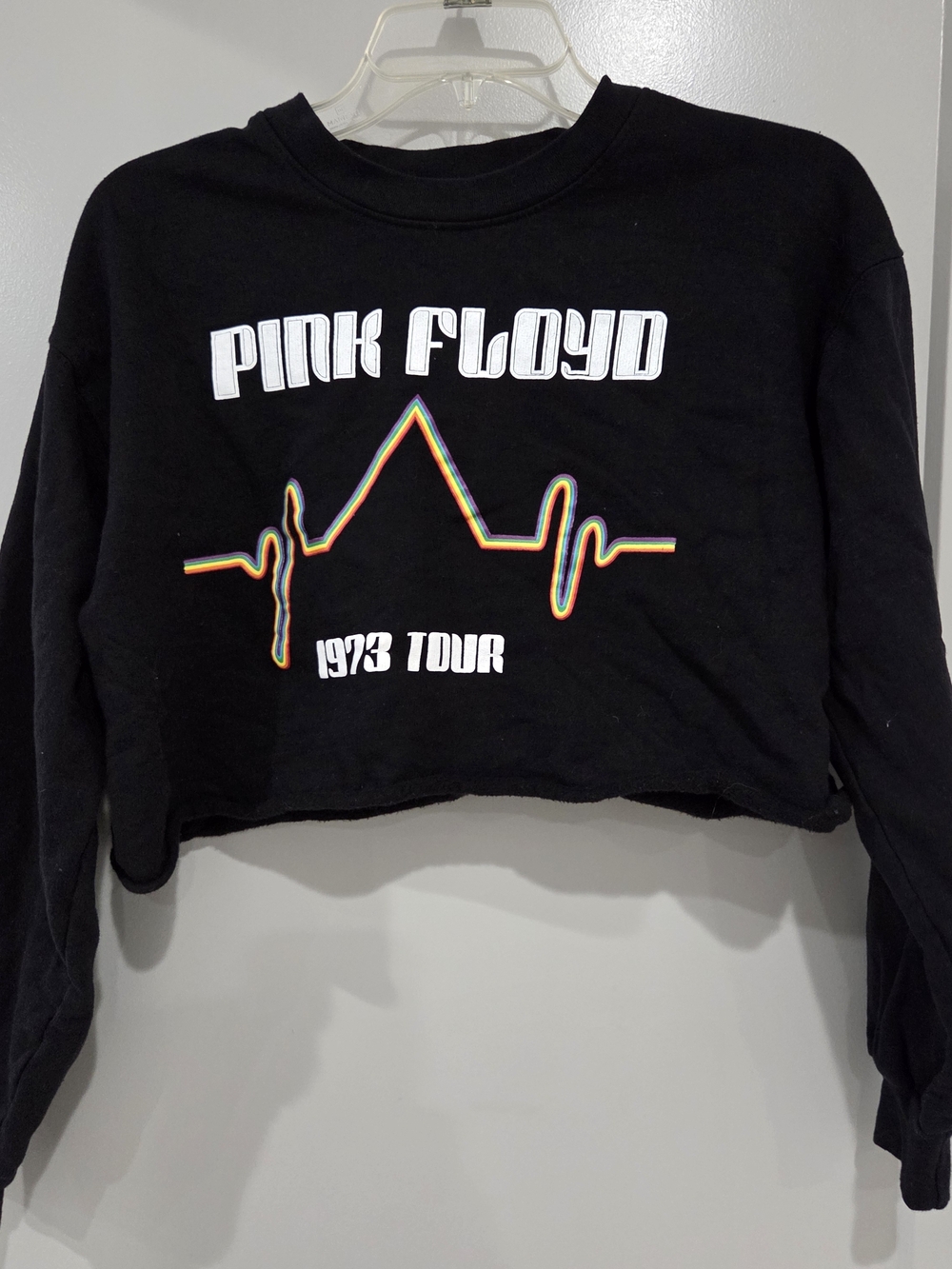 Pink Floyd Black Cropped Crewneck Sweatshirt / Size Large